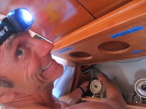 Thane working on the fuel "problem" in Capraia