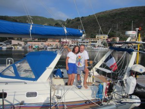 Gabriel and Christine on "Galileo" in Capraia